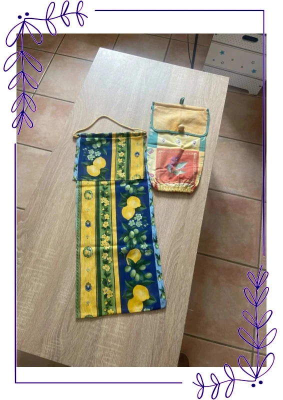 Lot sac tissu vintage